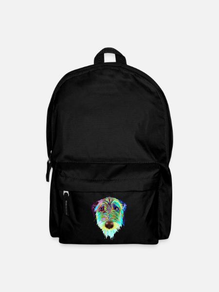 Splash Irish Wolfhound Dog - Backpack - black