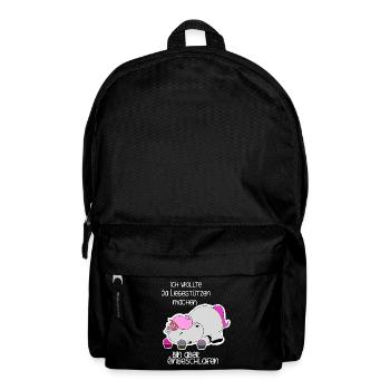 Faules Einhorn Lustige Sprüche - Rucksack - Schwarz - Vorne