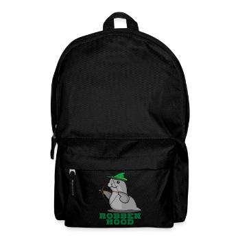 Robbe - lustiger Robben Hood Spruch Witz - Rucksack - Schwarz - Vorne