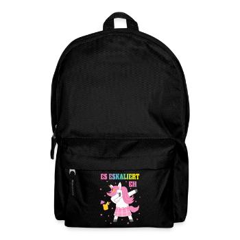 Dabbing Unicorn Es eskaliert eh - Rucksack - Schwarz - Vorne