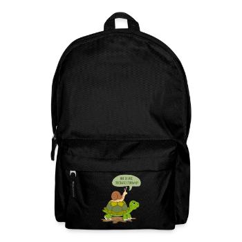 Schnecke & Schildkröte als Geschenk super Spruch - Rucksack - Schwarz - Vorne