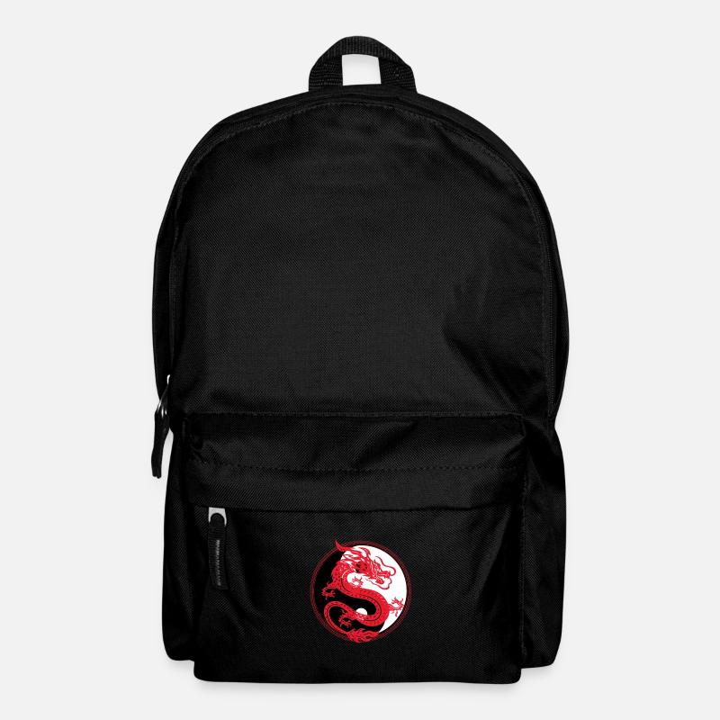 Yin Yang Drache China Harmonie Taoismus Daoismus Geschenk - Rucksack - Schwarz