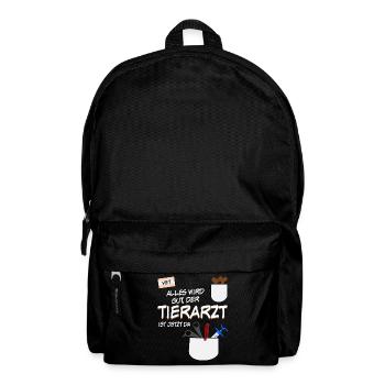 Tierarzt - lustiger Spruch mit Leckerli - Rucksack - Schwarz - Vorne