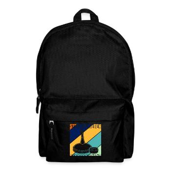 Stockschießen - Retro Eisstock - Rucksack - Schwarz - Vorne
