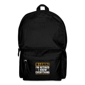 Warning I´m Retired Retirement Grandpa Grandma - Backpack - black - Front