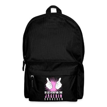 Jägerin - lustiger Jagen Spruch - Rucksack - Schwarz - Vorne