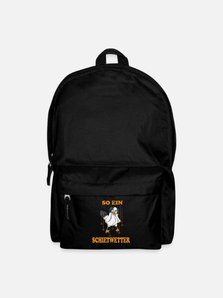 Plattdeutsche Möwe so ein Schietwetter Nordsee - Rucksack - Schwarz