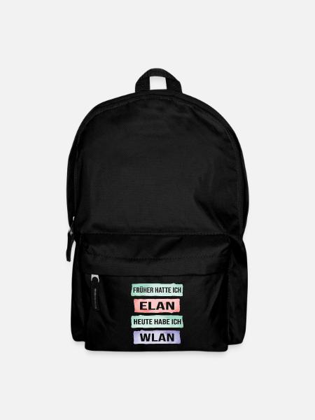 Früher hatte ich Elan heute Wlan lustiger Spruch - Rucksack - Schwarz