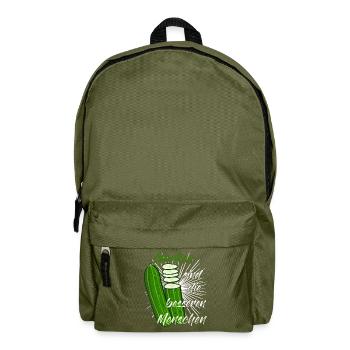 Gurke - lustiger Pickle Spruch - Rucksack - Olivgrün - Vorne