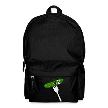 Cucumber with fork - funny - Backpack - black - Front