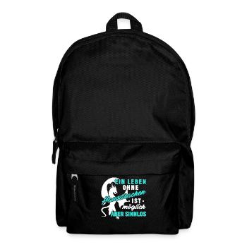 Hausdrache Drachen - lustiger Spruch - Rucksack - Schwarz - Vorne
