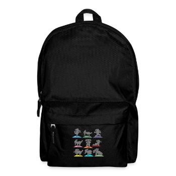 Yoga Pose Sport Elephant Funny Humorous Gift - Backpack - black - Front