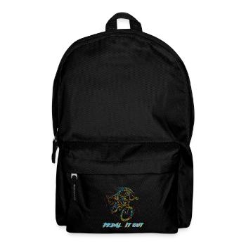 Pedal It Our Biker Abstract Cyclist Cycling - Backpack - black - Front