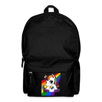Licorne avec coeur de couleur LGBTQ - Fierté LGBTQ - Sac à dos - noir - Devant