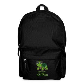 Schildkröte ich bin zu alt für diesen Scheiß! - Rucksack - Schwarz - Vorne