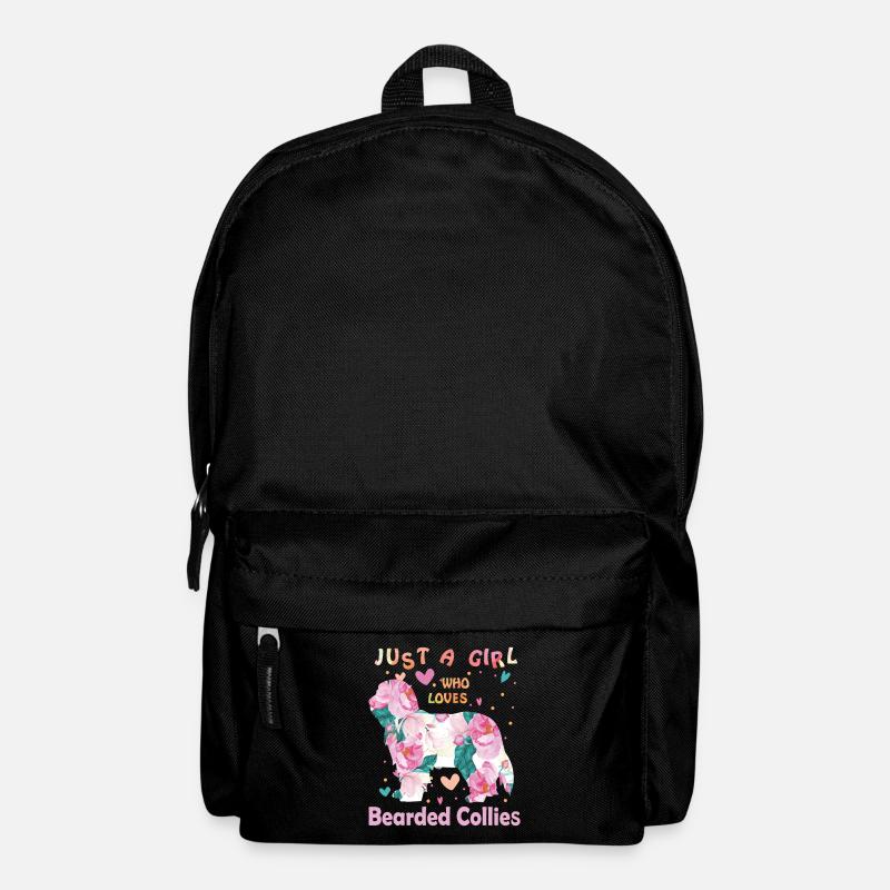 Nur ein Mädchen, das Beaded Collie Hunde liebt - Rucksack - Schwarz