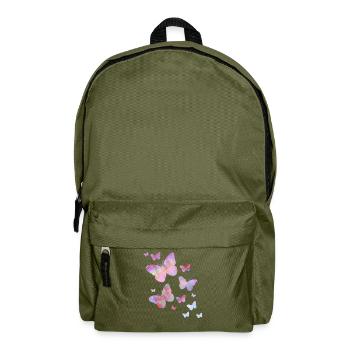 Schmetterling Schmetterling Tier bunt Farbe - Rucksack - Olivgrün - Vorne