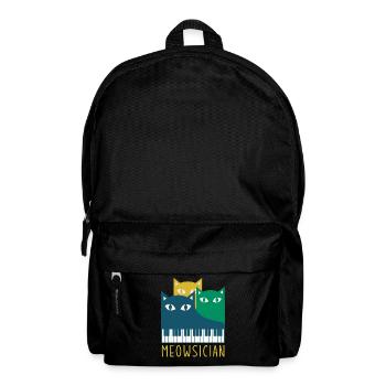 Meowsician Piano Keyboard Cat Kitten Lover Gift - Backpack - black - Front