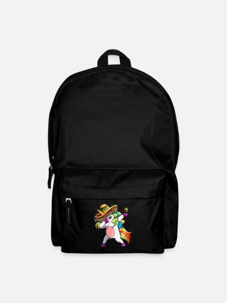 Einhorn mit Sombrero und Rassel Unicorn Fiesta - Rucksack - Schwarz