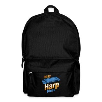 Dirty Harp Blues Harmonica Instrument Music Gift - Backpack - black - Front