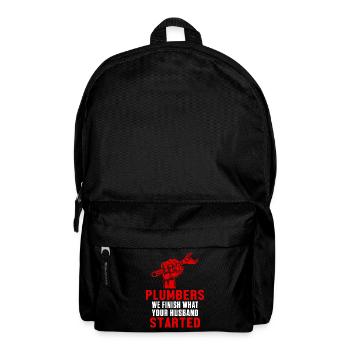Plumbers Husband Profession Job Plumbing Pipe Gift - Backpack - black - Front