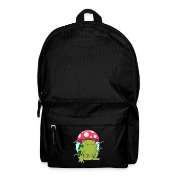 Cute Frog Mushroom Hat - Cottagecore Aesthetic - Backpack - black - Front