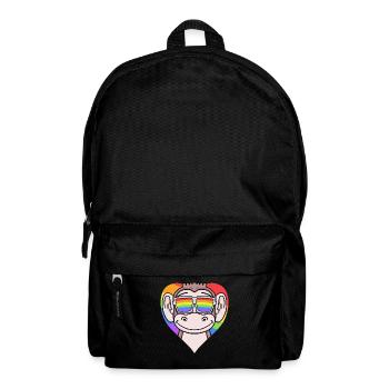 Cœur LGBT avec singe arc-en-ciel - Sac à dos - noir - Devant