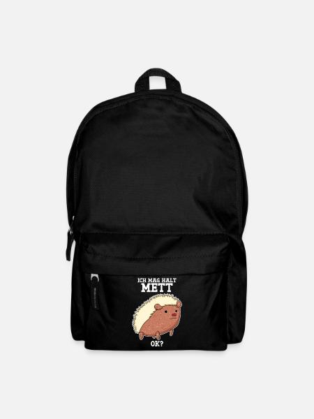 Mettigel Hackfleisch Ich mag Mett - Rucksack - Schwarz