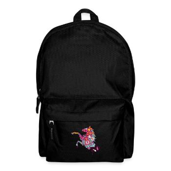 Floral Horse Equestrian Stall Pferde Renngeschenk - Rucksack - Schwarz - Vorne