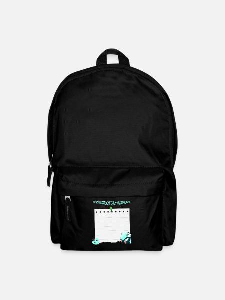 Wir Werden Dich Vermissen - Abschied Unterschrift - Rucksack - Schwarz