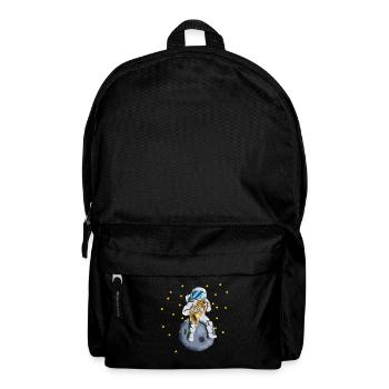 Astronaut Mond Universum Sterne Waldhorn Blasmusik - Rucksack - Schwarz - Vorne