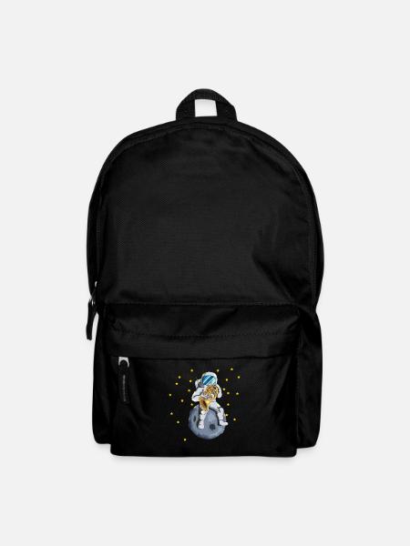 Astronaut Mond Universum Sterne Waldhorn Blasmusik - Rucksack - Schwarz