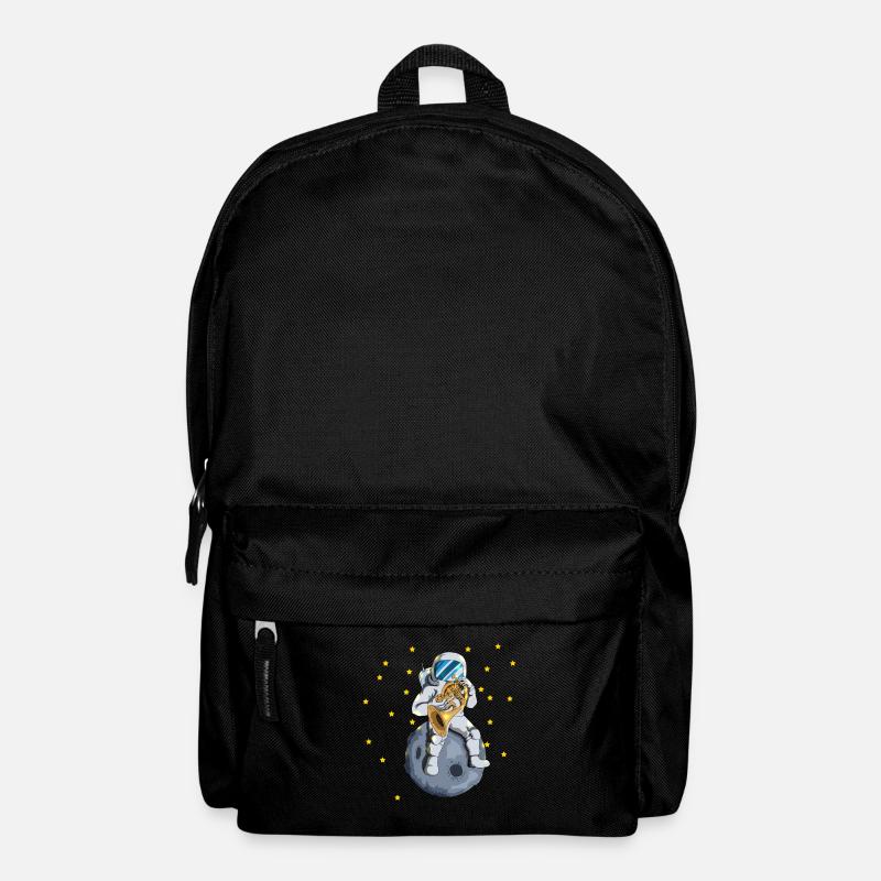 Astronaut Mond Universum Sterne Waldhorn Blasmusik - Rucksack - Schwarz