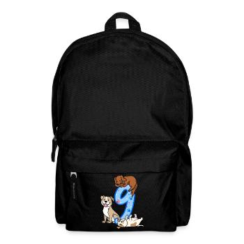 9. Geburtstag Junge Hunde Outfit 9 Jahre Alt - Rucksack - Schwarz - Vorne