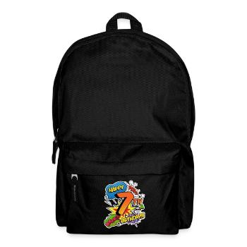 7. Geburtstag Junge Comic-Stil Superhelden - Rucksack - Schwarz - Vorne