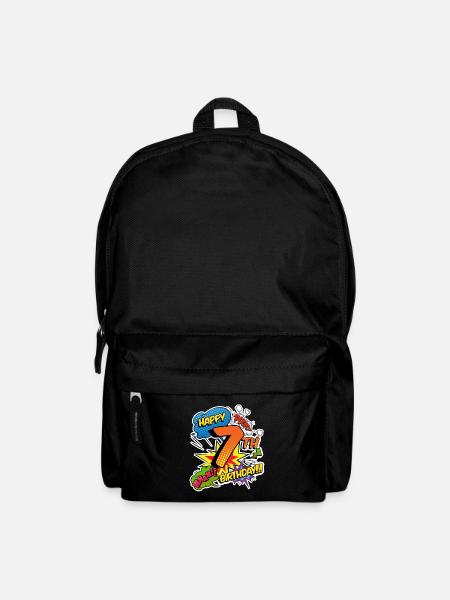 7. Geburtstag Junge Comic-Stil Superhelden - Rucksack - Schwarz