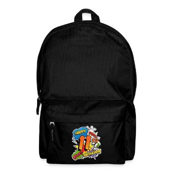 11. Geburtstag Junge Comic-Stil Superhelden - Rucksack - Schwarz - Vorne