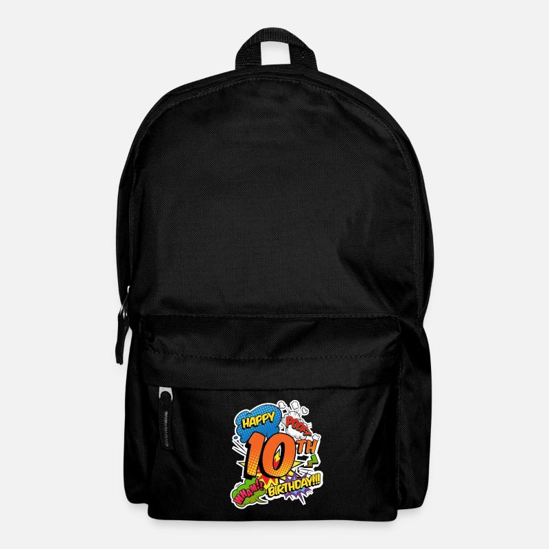 10. Geburtstag Junge Comic-Stil Superhelden - Rucksack - Schwarz