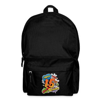 15. Geburtstag Junge Comic-Stil Superhelden - Rucksack - Schwarz - Vorne