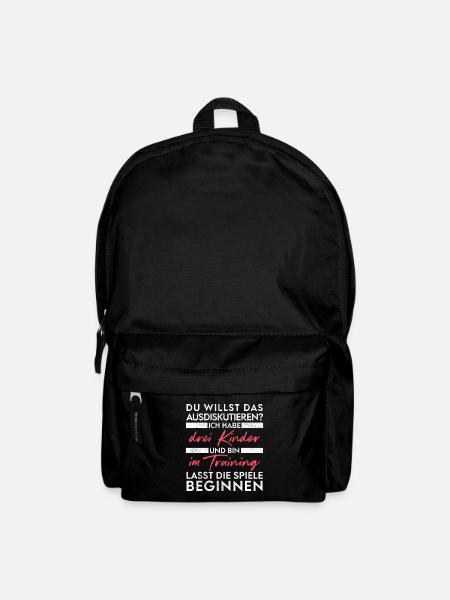 Du willst das ausdiskutieren - Vater Kinder - Rucksack - Schwarz