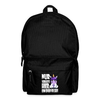 Nur Verrückte Hier Komm Einhorn Wir Gehen Ironie - Rucksack - Schwarz - Vorne