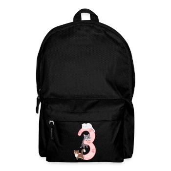 3. Geburtstag Mädchen Katze - Rucksack - Schwarz - Vorne