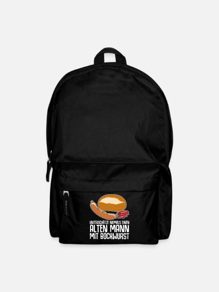 Bockwurst Wurst Alter Mann Bratwurst - Rucksack - Schwarz