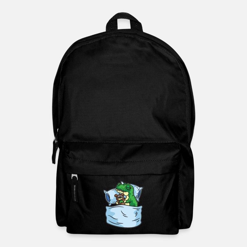 Schlafendes T-Rex Stofftier Sleepshirt - Rucksack - Schwarz