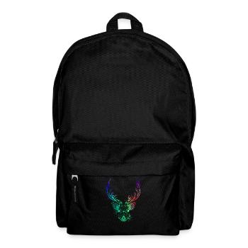 Farbenfroher Hirschkopf - Rucksack - Schwarz - Vorne