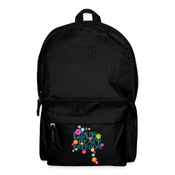 Type Retro Flower Power - Love Peace Freedom 1 - Sac à dos - noir - Devant
