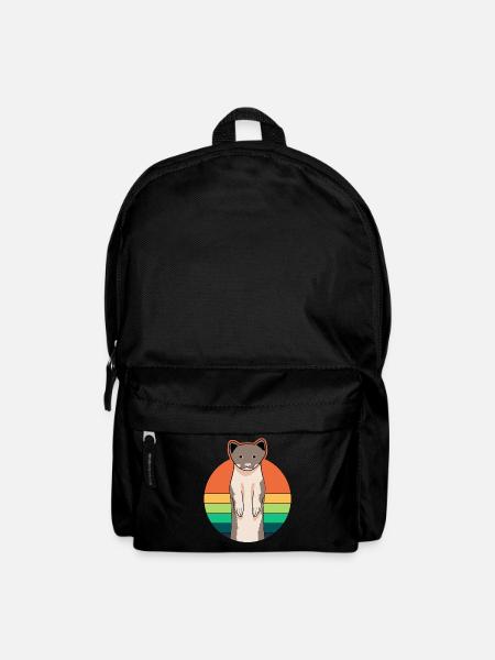 Marten weasel retro ferret - Backpack - black