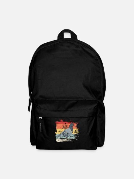 Retro Vogel Taube - Rucksack - Schwarz
