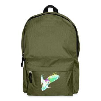 Fliegender Splash Vogel Eule - Rucksack - Olivgrün - Vorne
