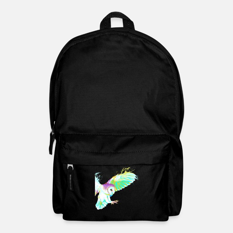 Fliegender Splash Vogel Eule - Rucksack - Schwarz